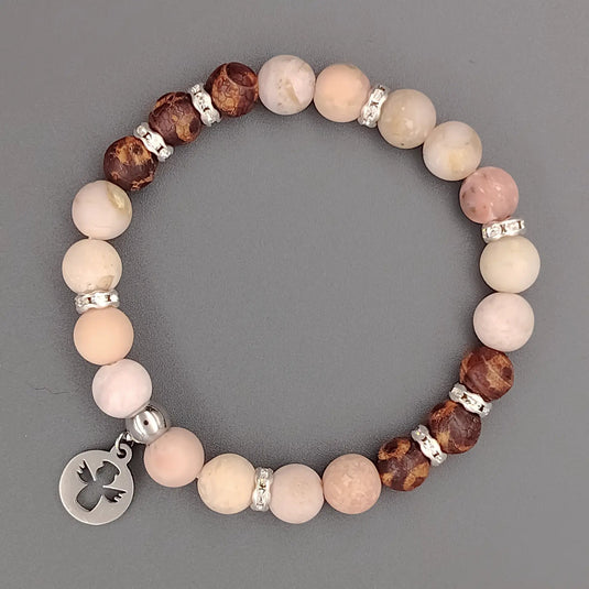 Ružový náramok s príveskom anjelikom - Gracefolk