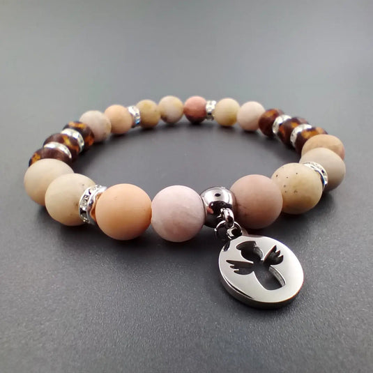 Ružový náramok s príveskom anjelikom - Gracefolk